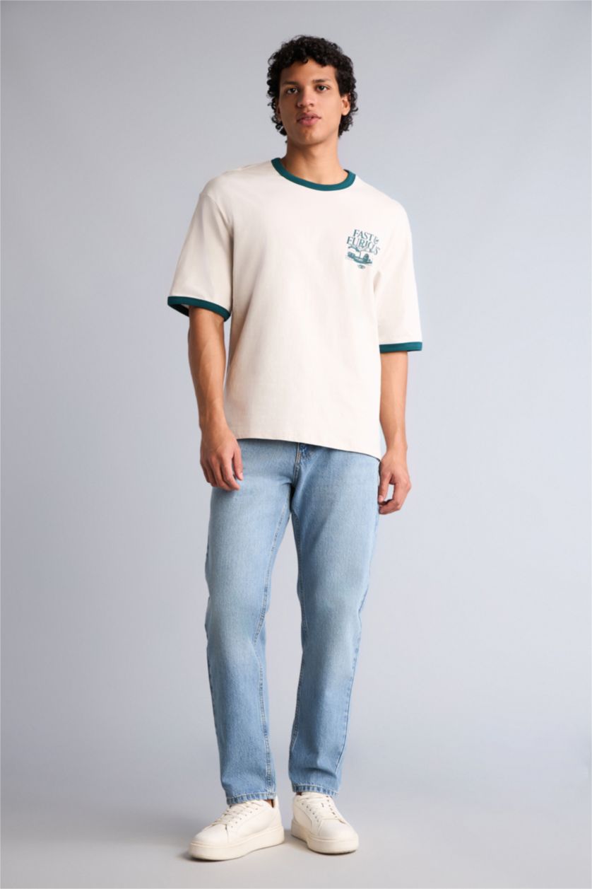 Erkek Taş Lisanslı Baskılı Tişört