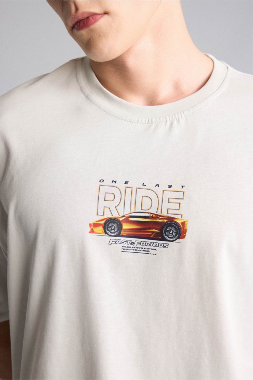 Men Stone Boxy Fit Short Sleeve T-Shirt