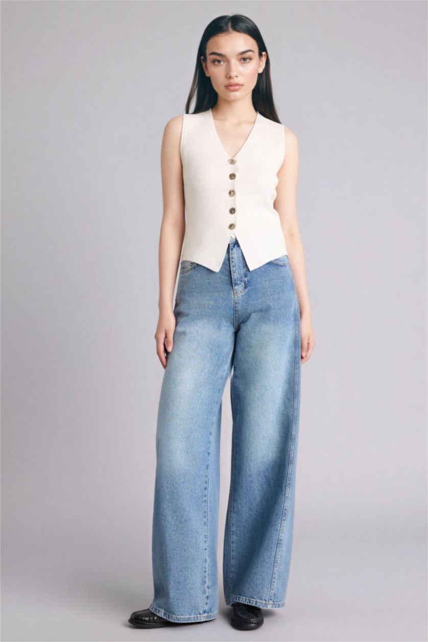 Женщины Бежевый Жилет приталенного кроя из трикотажа для женщин