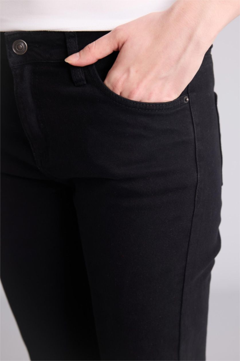 Женщины Черный Normal Waist Flare Trousers