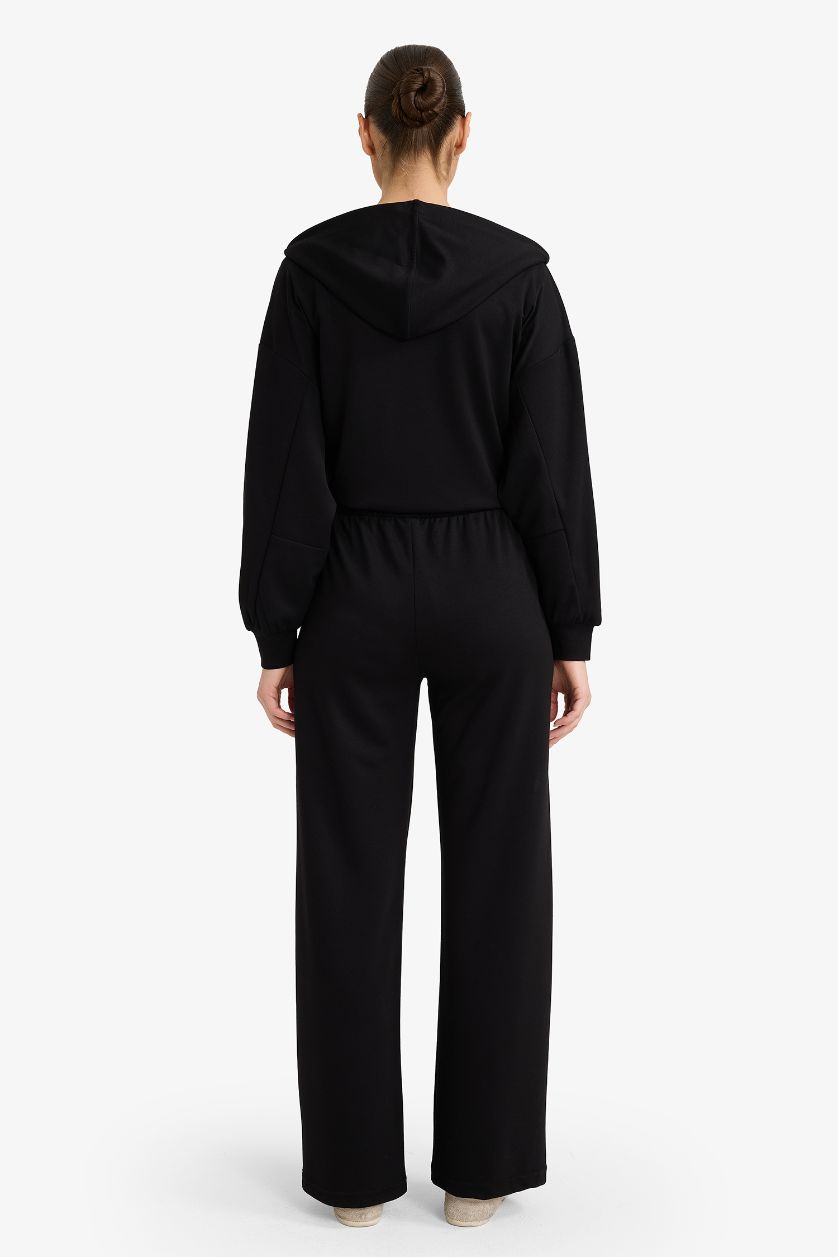 WOMAN Black Straight Fit Basic Trousers