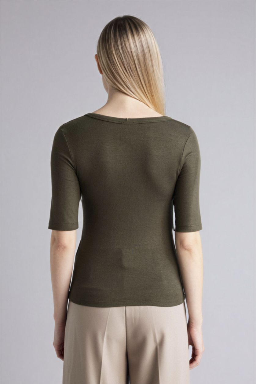 WOMAN Dark Khaki Woman Short Sleeve T-Shirt