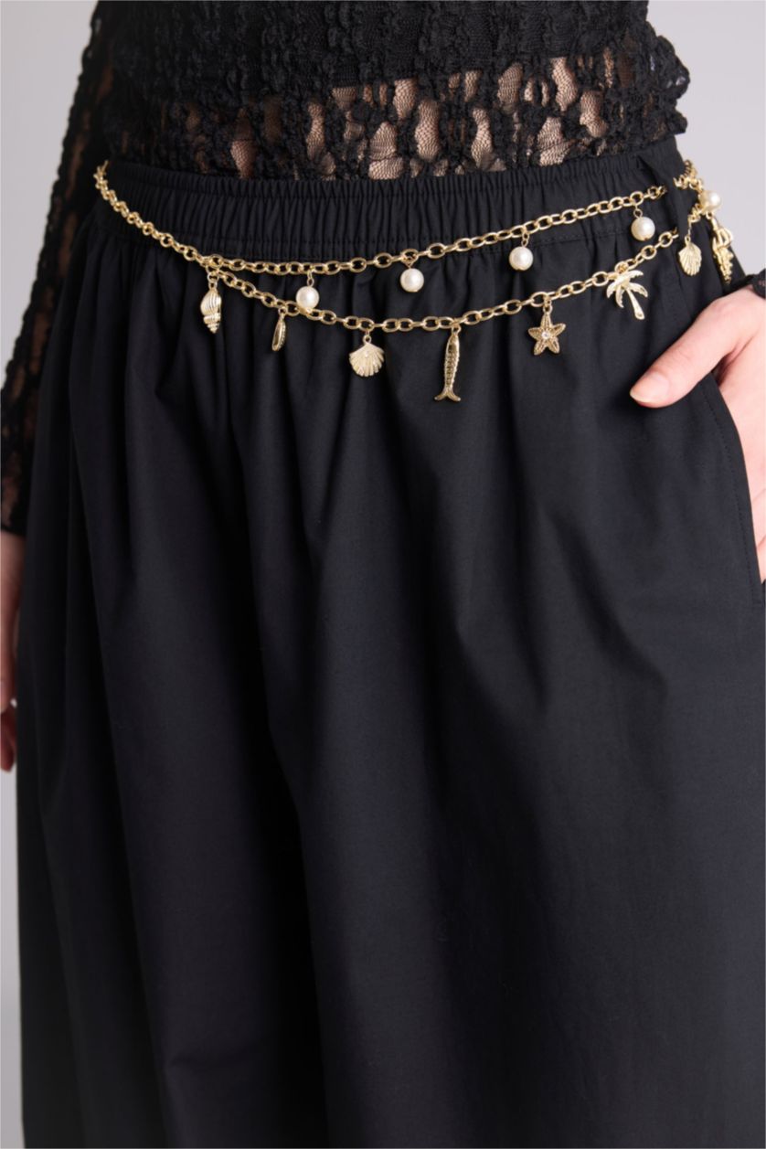 Әйелдерге қара Coool баллон поплин Шалбар