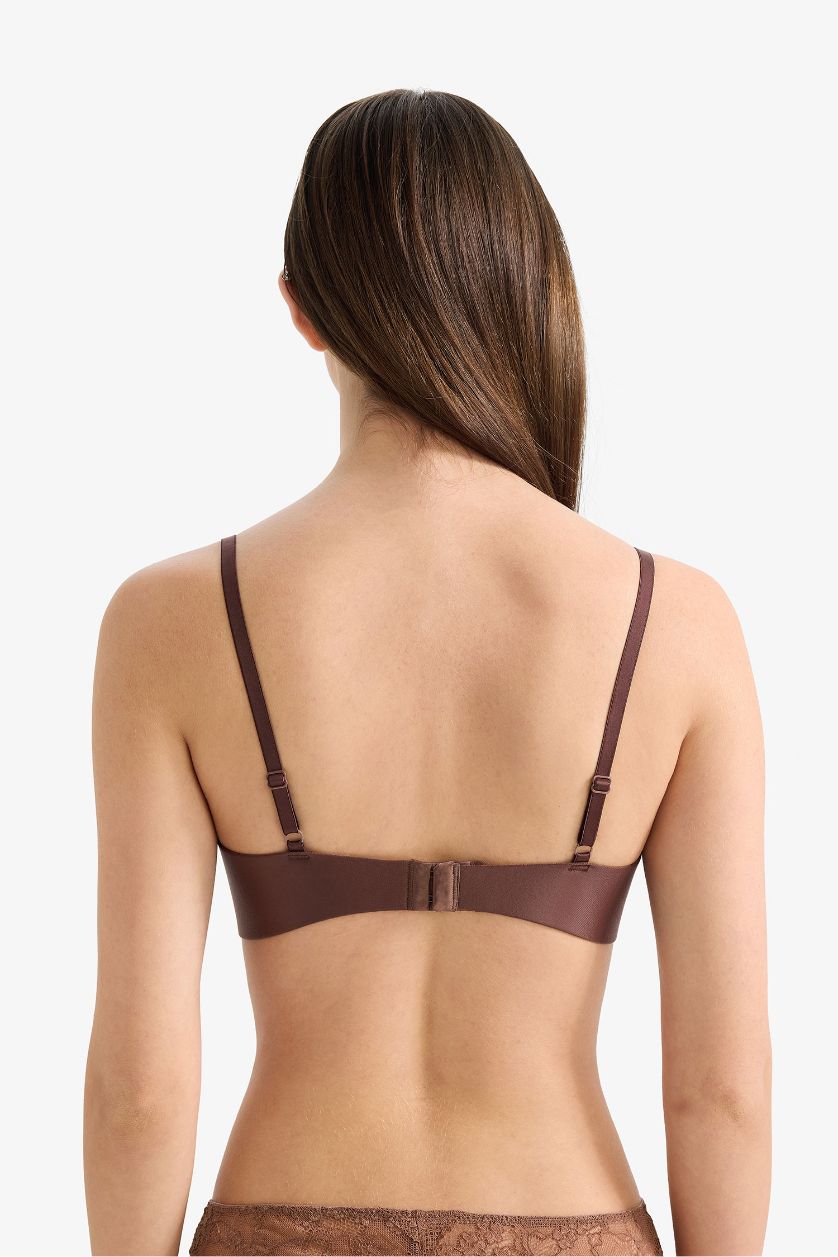 Woman Light Brown Micro Coated Padded Underwired T-Shirt Bra