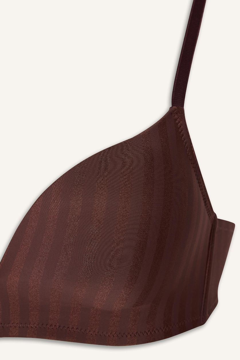 WOMAN Brown Micro Coated Padded Wireless Bra
