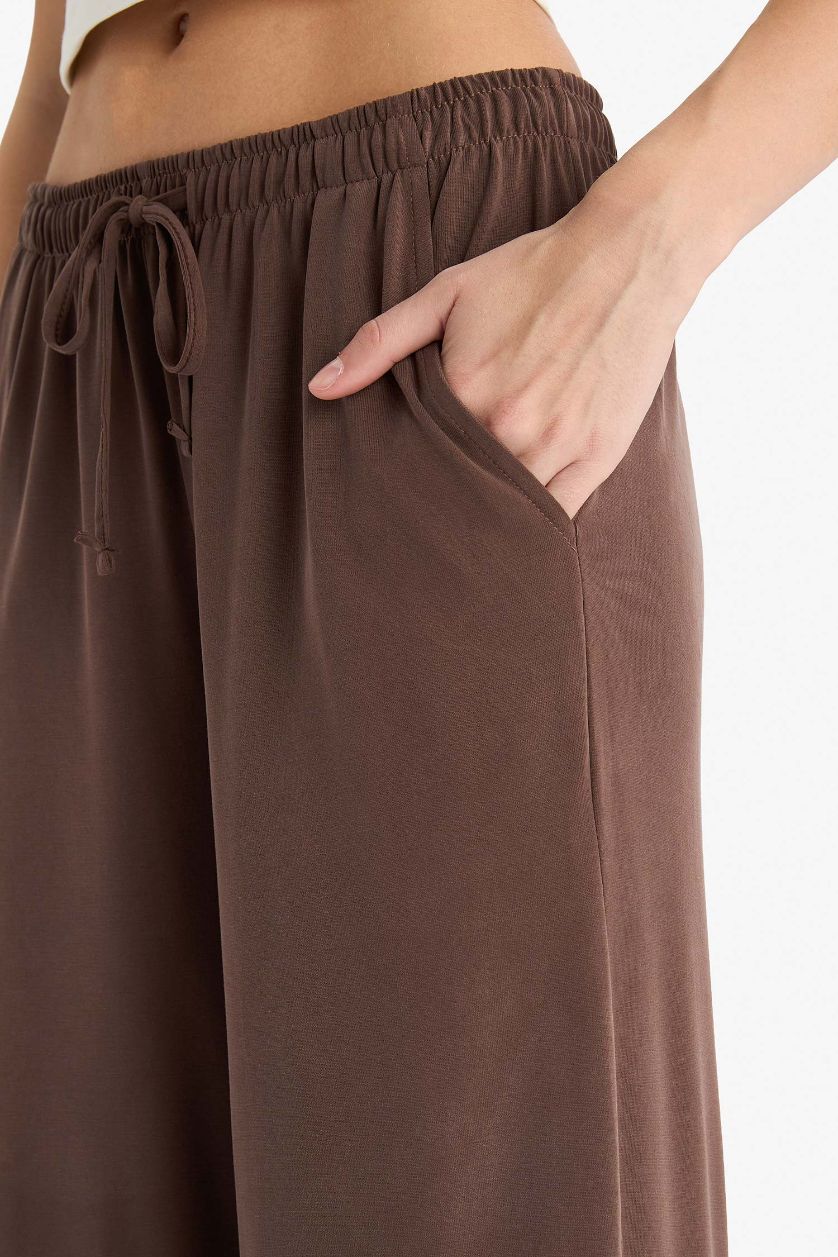 WOMAN Light Brown Straight Fit modal Trousers