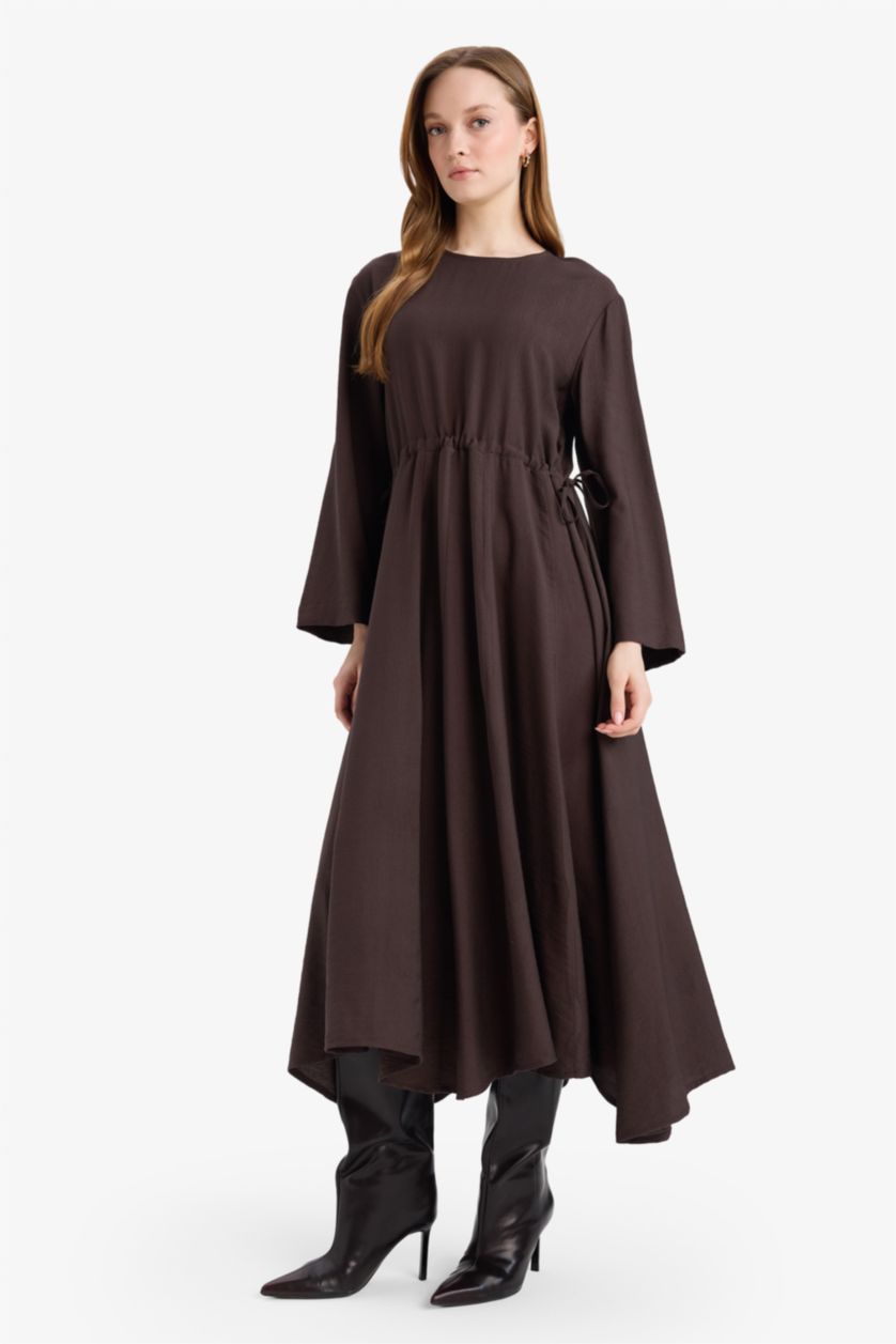 FEMME Marron Robe asymétrique
