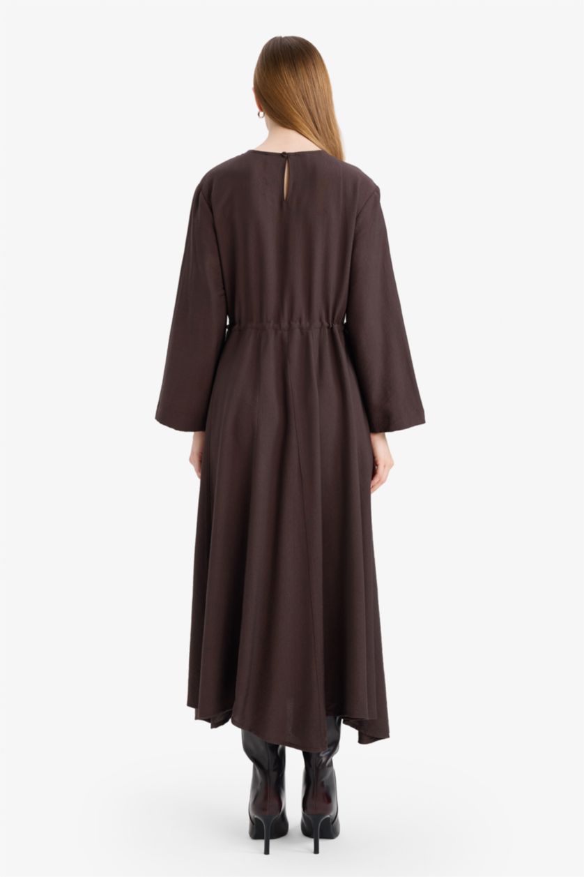 FEMME Marron Robe asymétrique