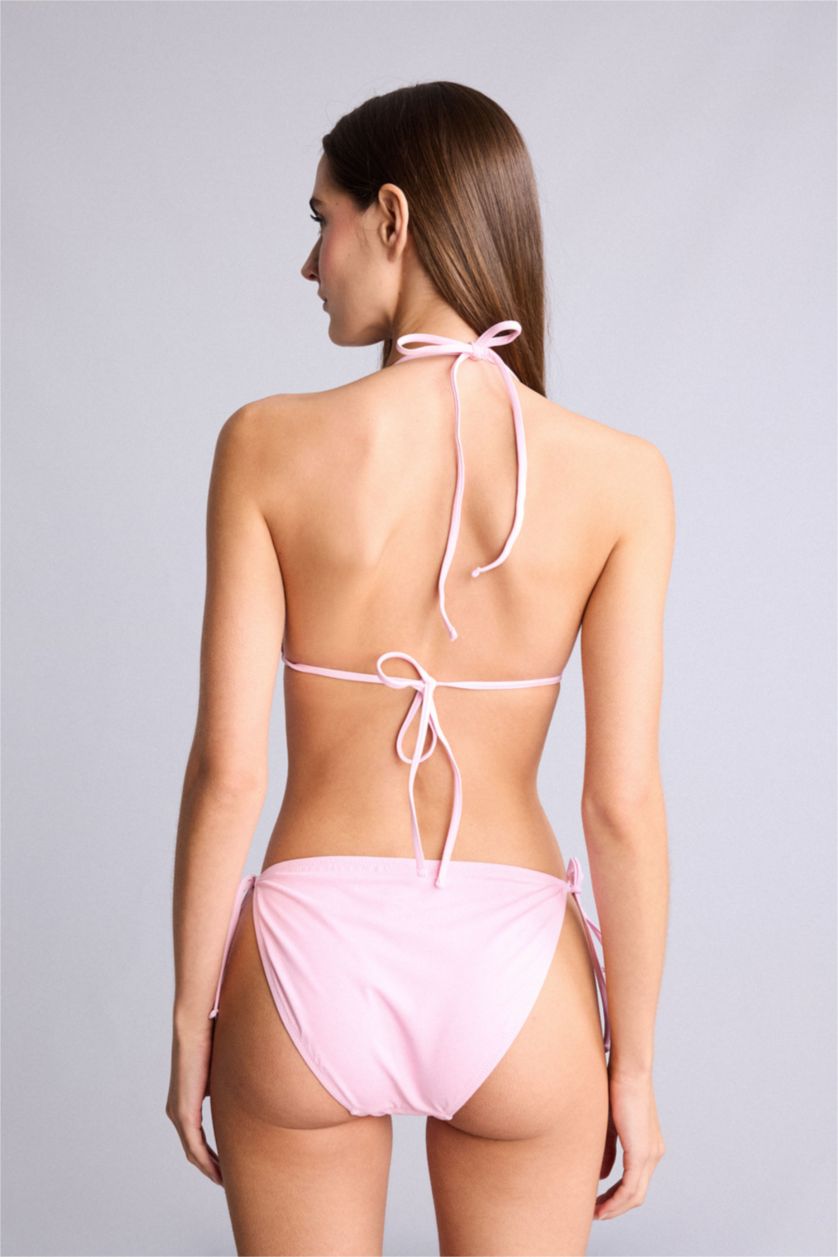 Kadın Pembe Regular Fit Çiçek Desenli Bikini Alt