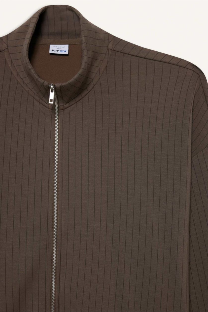 Женщины Светло коричневый Кардиган оверсайз из модала с воротником-стойкой