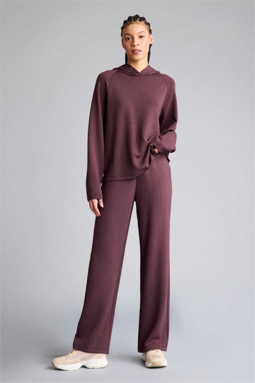 Женщины Коричневый Спортивные брюки Straight Fit стандартной длины с прямыми штанинами из модала