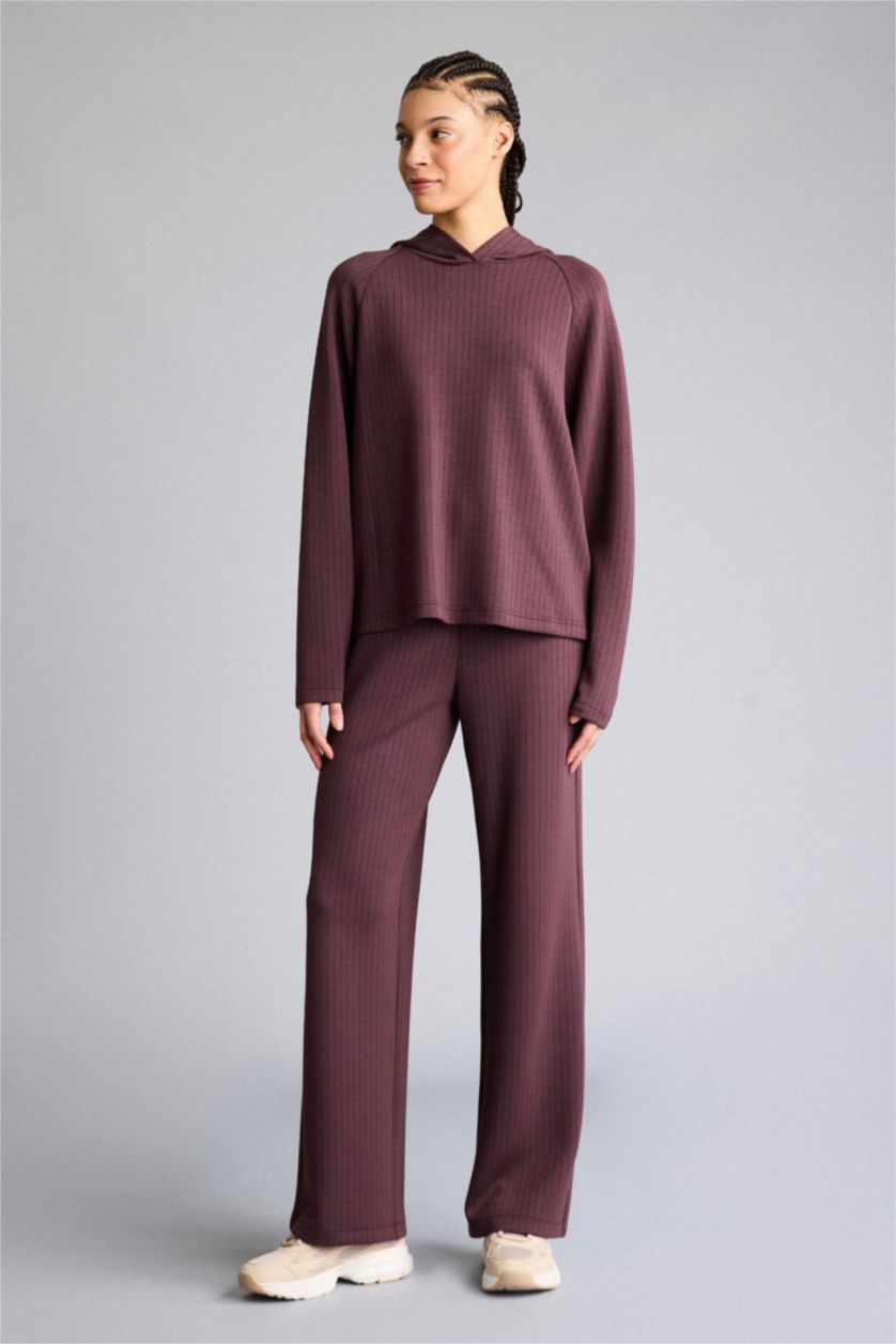 Женщины Коричневый Спортивные брюки Straight Fit стандартной длины с прямыми штанинами из модала