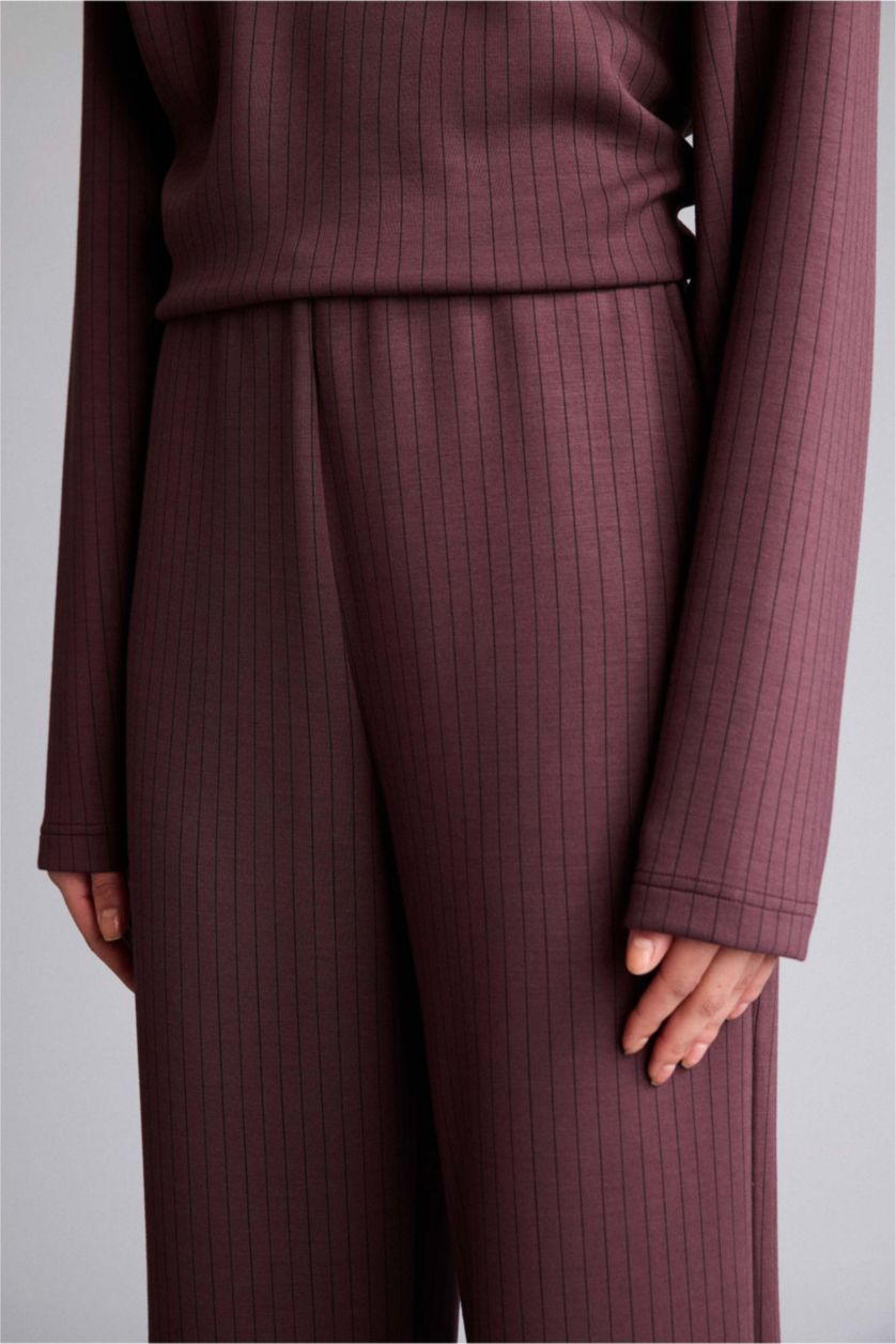 Женщины Коричневый Спортивные брюки Straight Fit стандартной длины с прямыми штанинами из модала