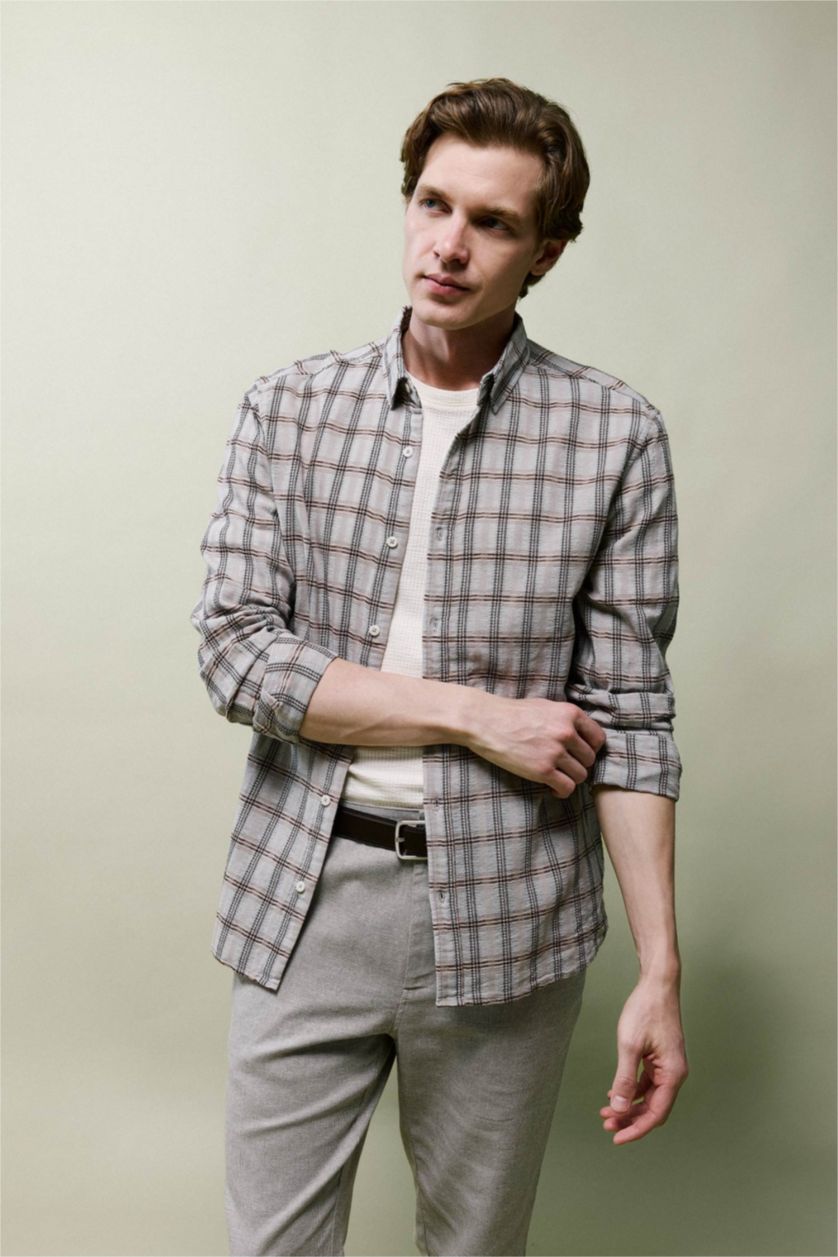 Erkek Mint Regular Fıt Flanel