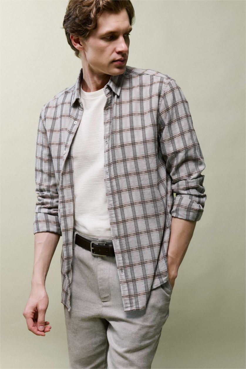 Erkek Mint Regular Fıt Flanel