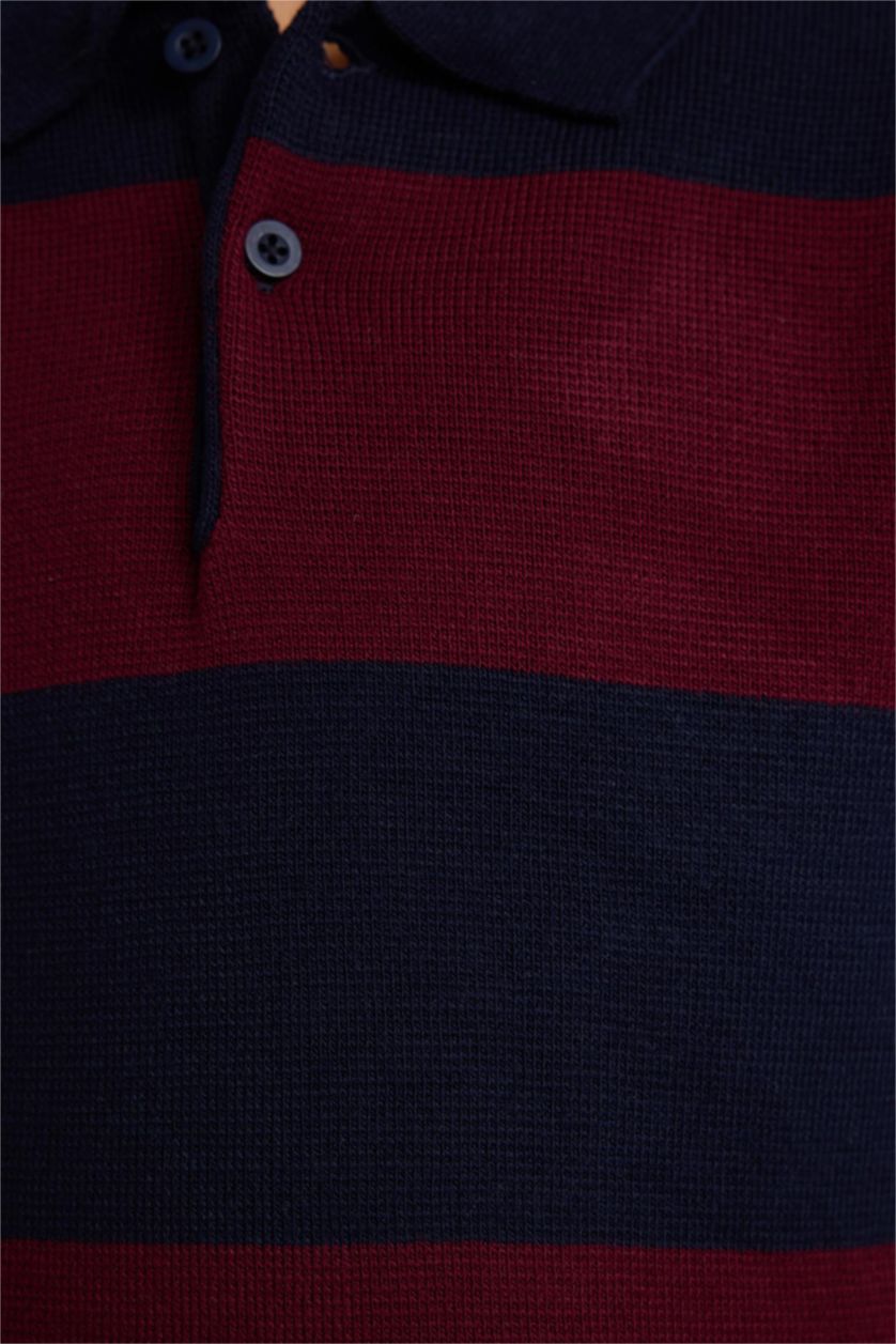 Boys & Teens NAVY Boy Polo Neck Color Block Knit Pullover