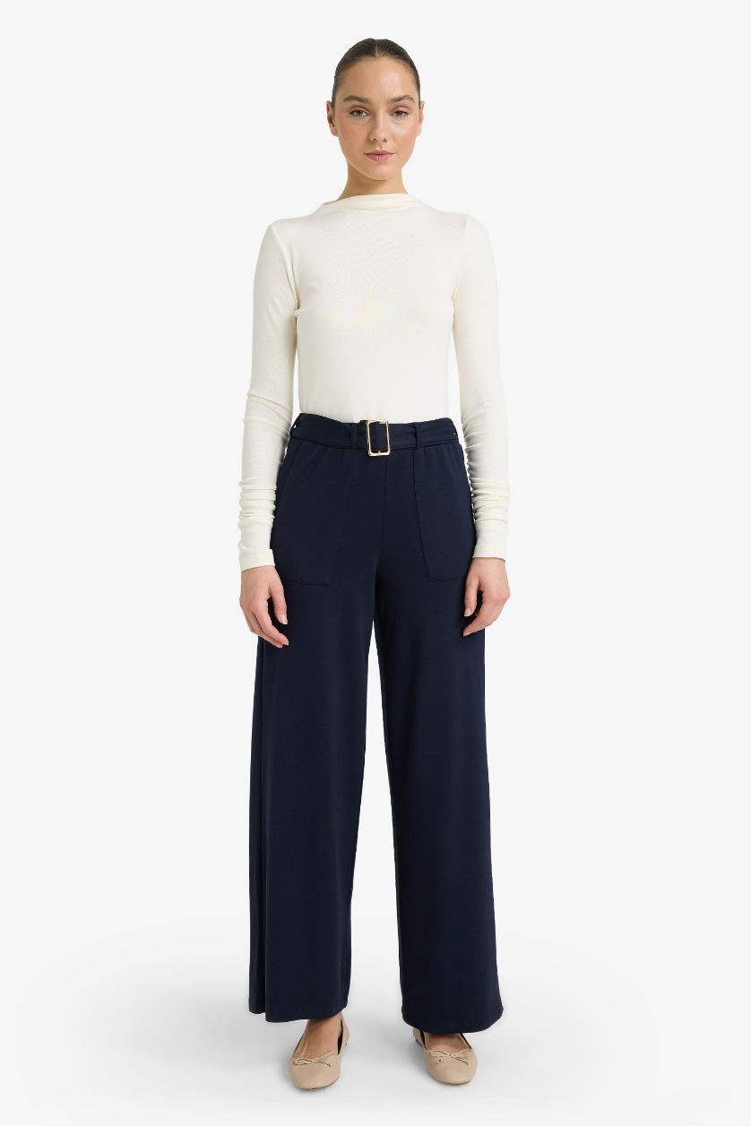 WOMAN NAVY Wide Leg Trousers