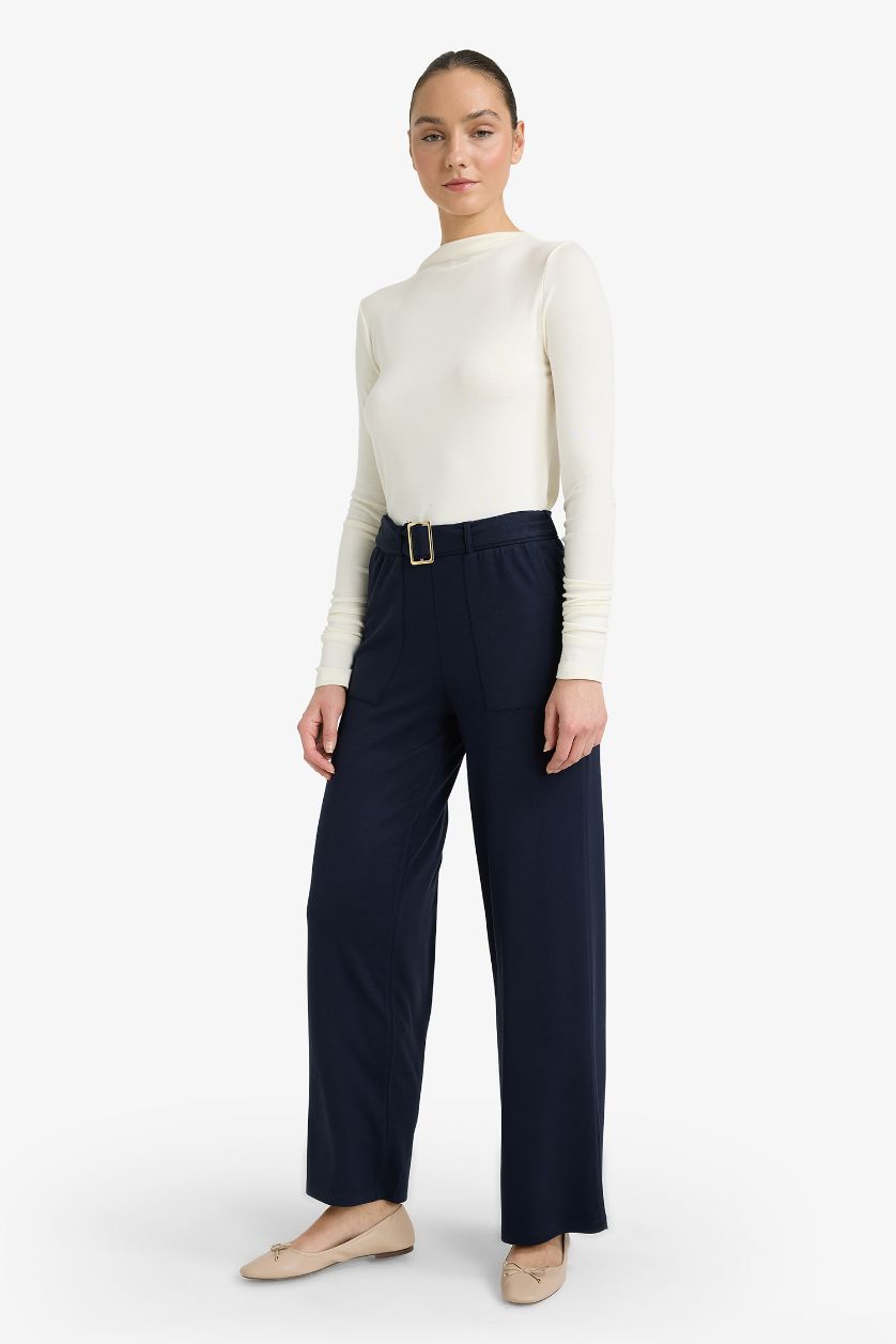 WOMAN NAVY Wide Leg Trousers