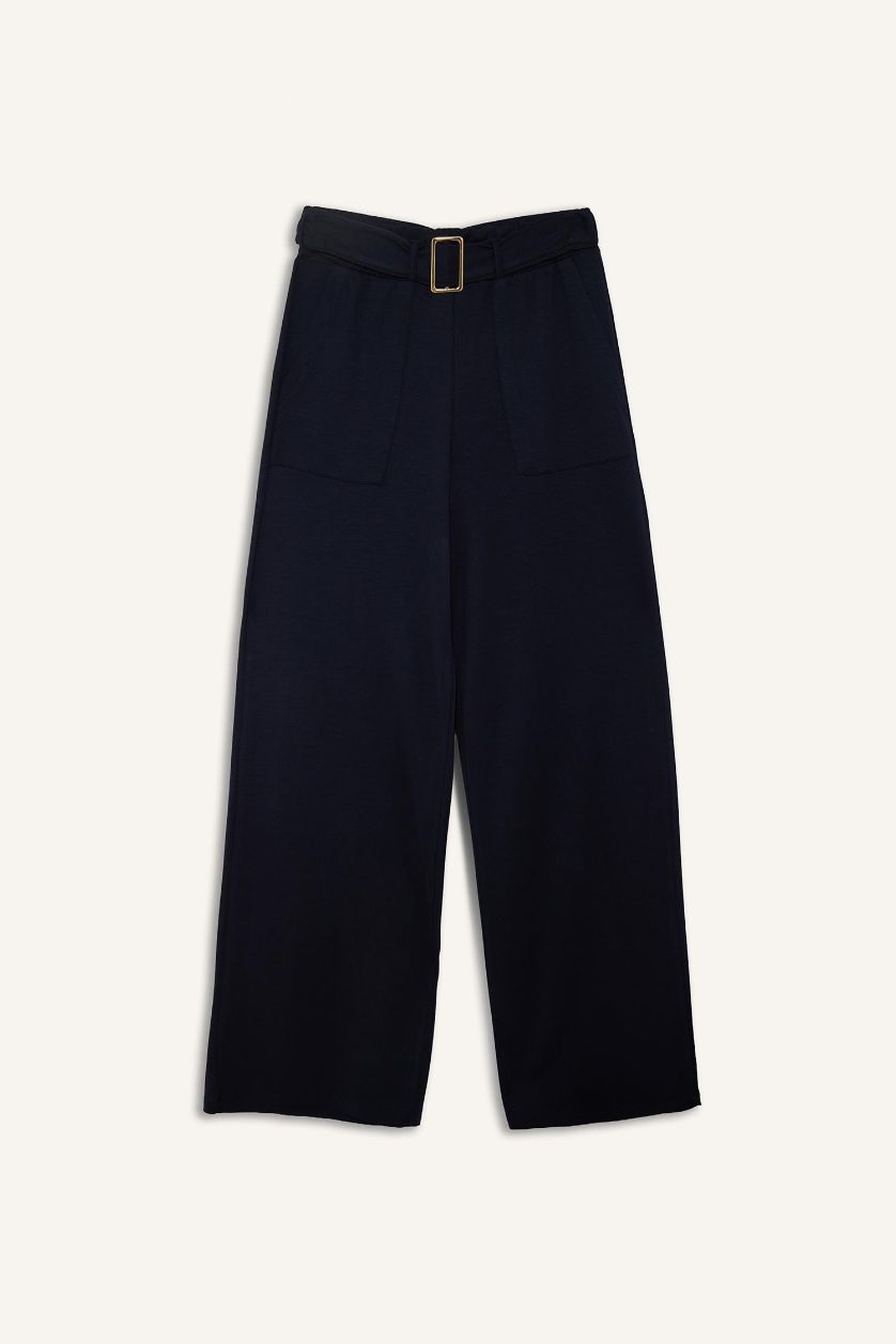 WOMAN NAVY Wide Leg Trousers