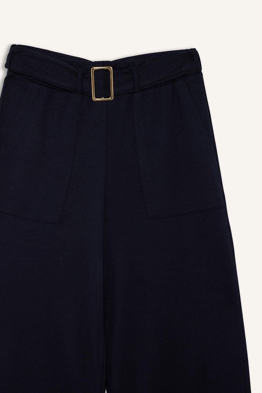 WOMAN NAVY Wide Leg Trousers