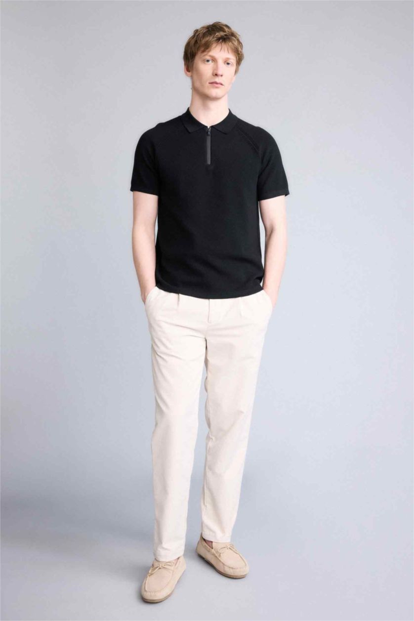 Ерлер қара Standard Fit қысқа жеңді поло футболка