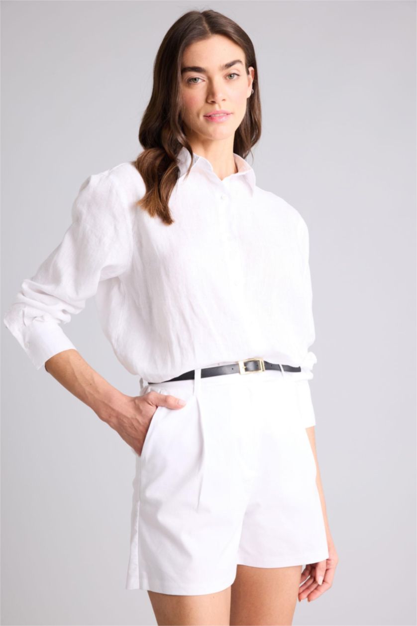 WOMAN White Linen Oversize Shirt