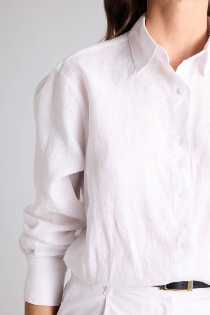 WOMAN White Linen Oversize Shirt