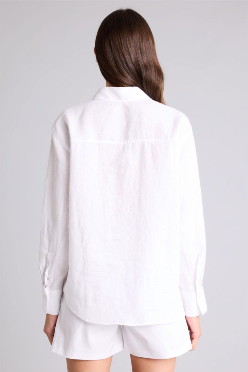 WOMAN White Linen Oversize Shirt