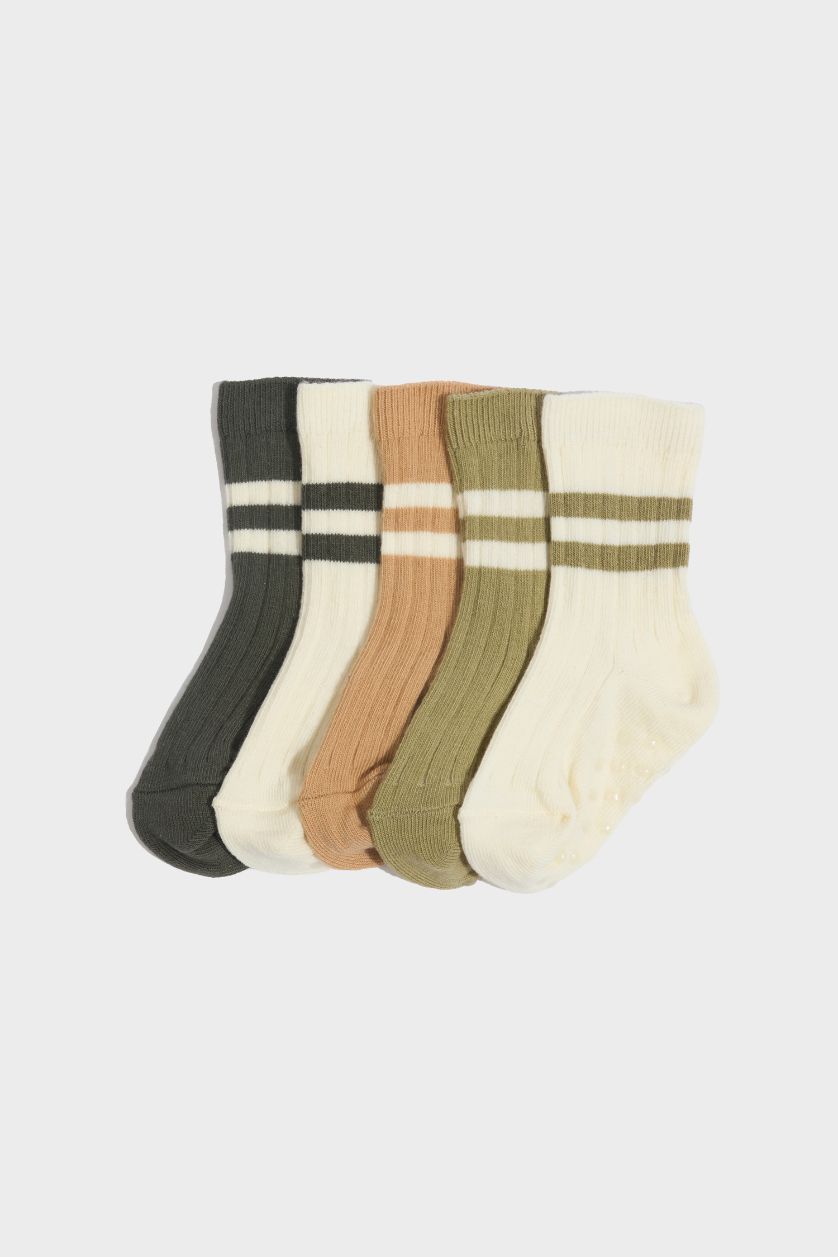 Erkek Bebek Karma Dikişsiz 5'li Pamuklu Uzun Çorap Erkek Bebek