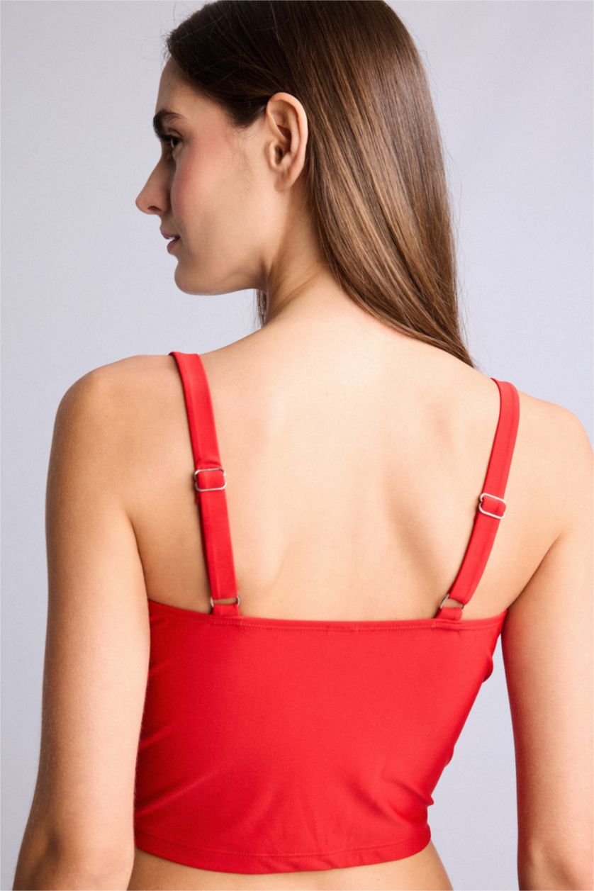 Kadın Kırmızı Slim Fit Bikini Üstü