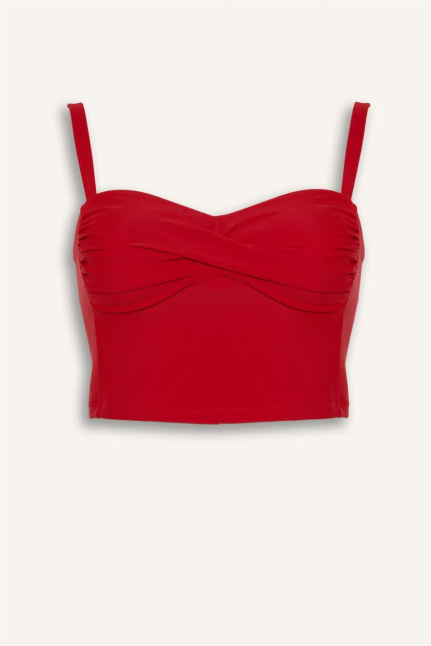 Kadın Kırmızı Slim Fit Bikini Üstü