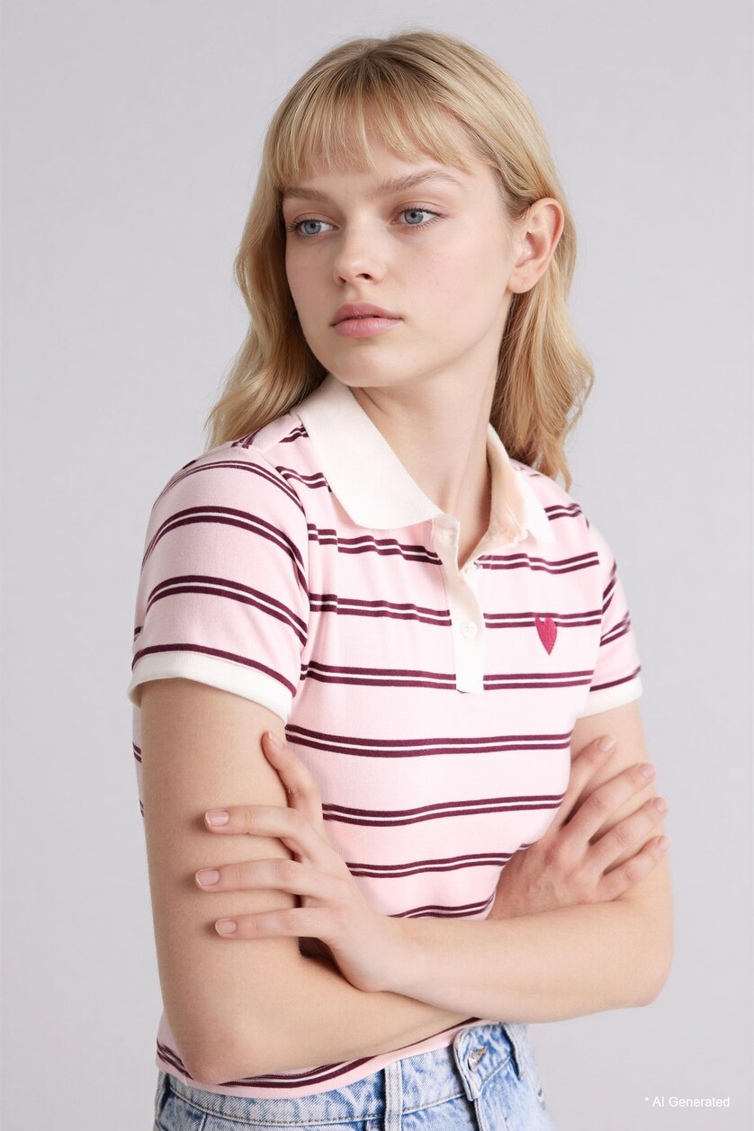 WOMAN Light Pink Regular Fit Crew Neck Short Sleeve T-Shirt