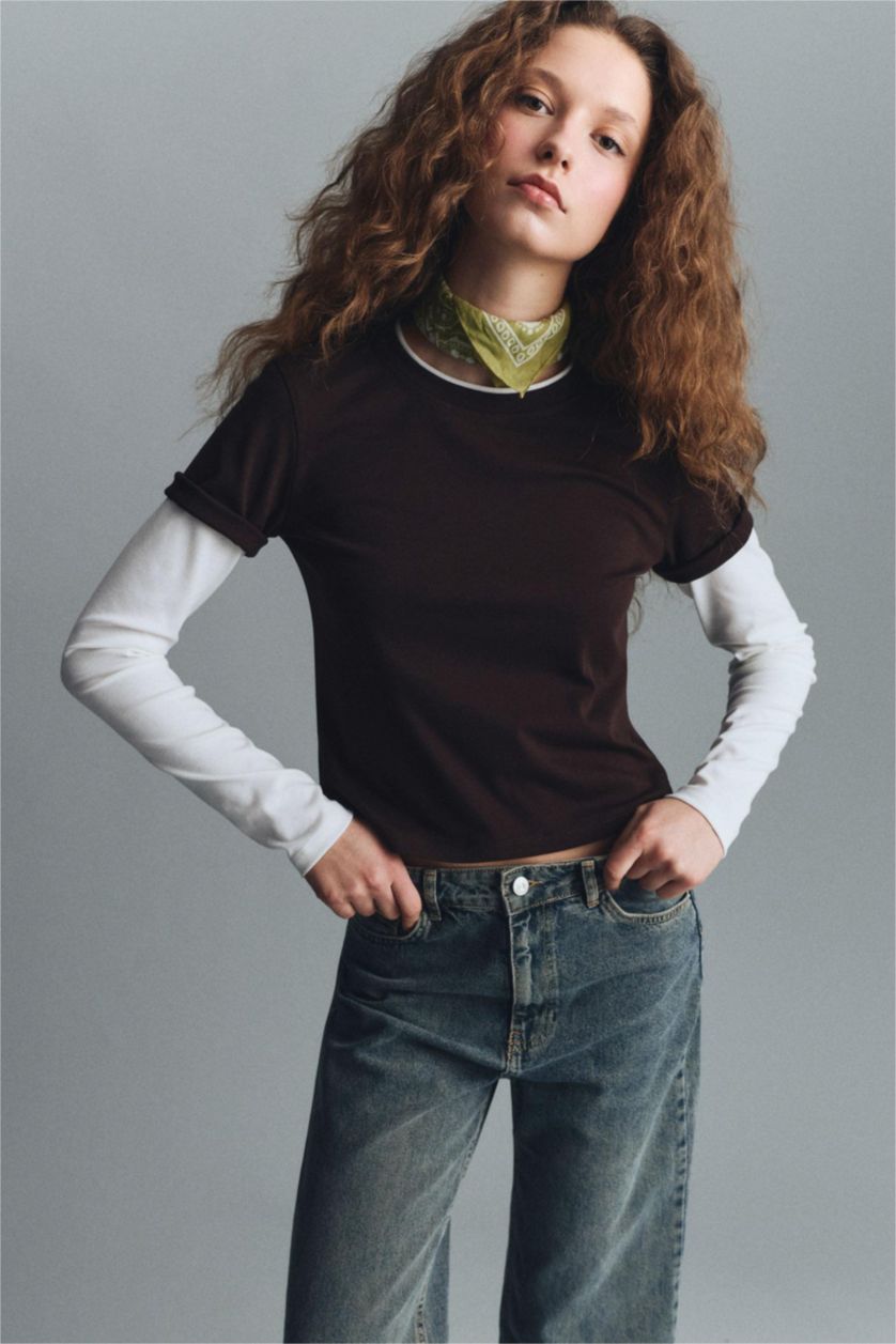 Woman Brown Woman Long Sleeve T-Shirt