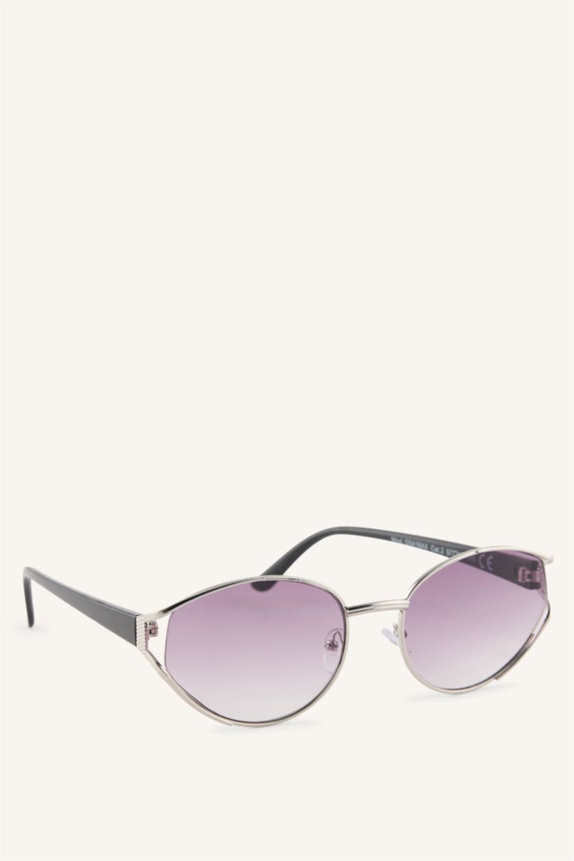 WOMAN Lilac Woman Oval Metal Sunglasses