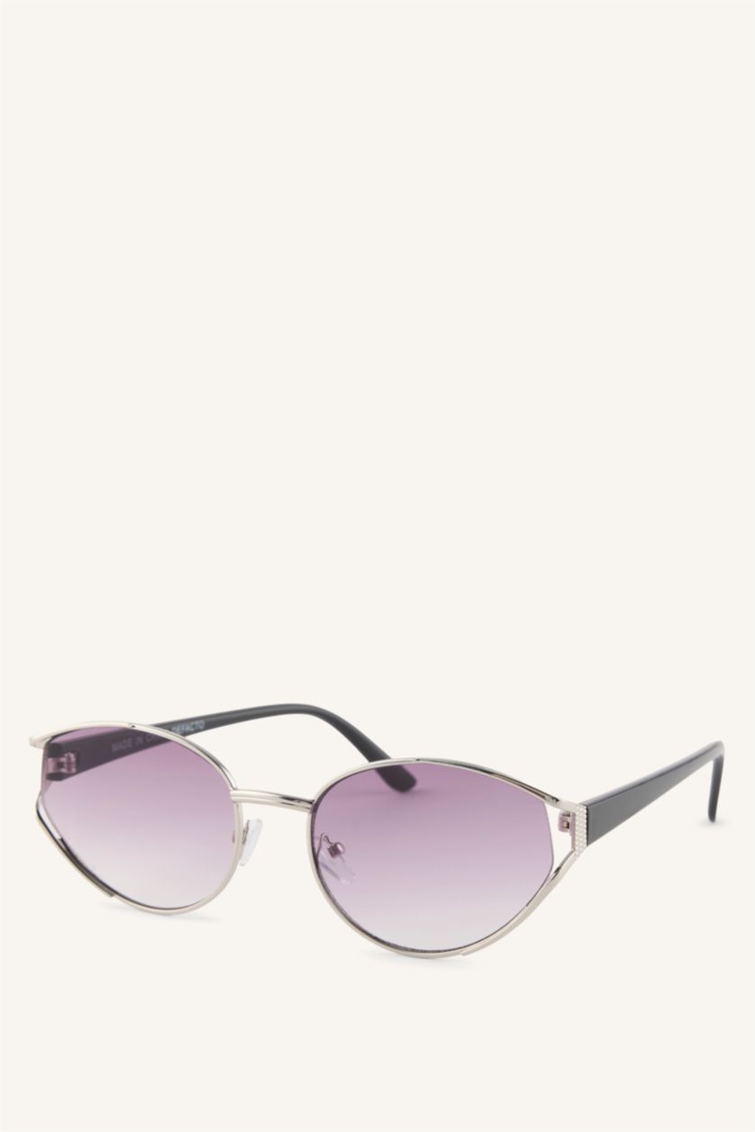WOMAN Lilac Woman Oval Metal Sunglasses