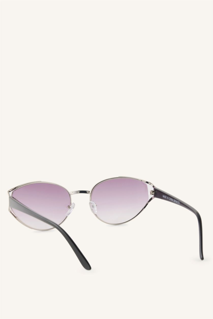 WOMAN Lilac Woman Oval Metal Sunglasses