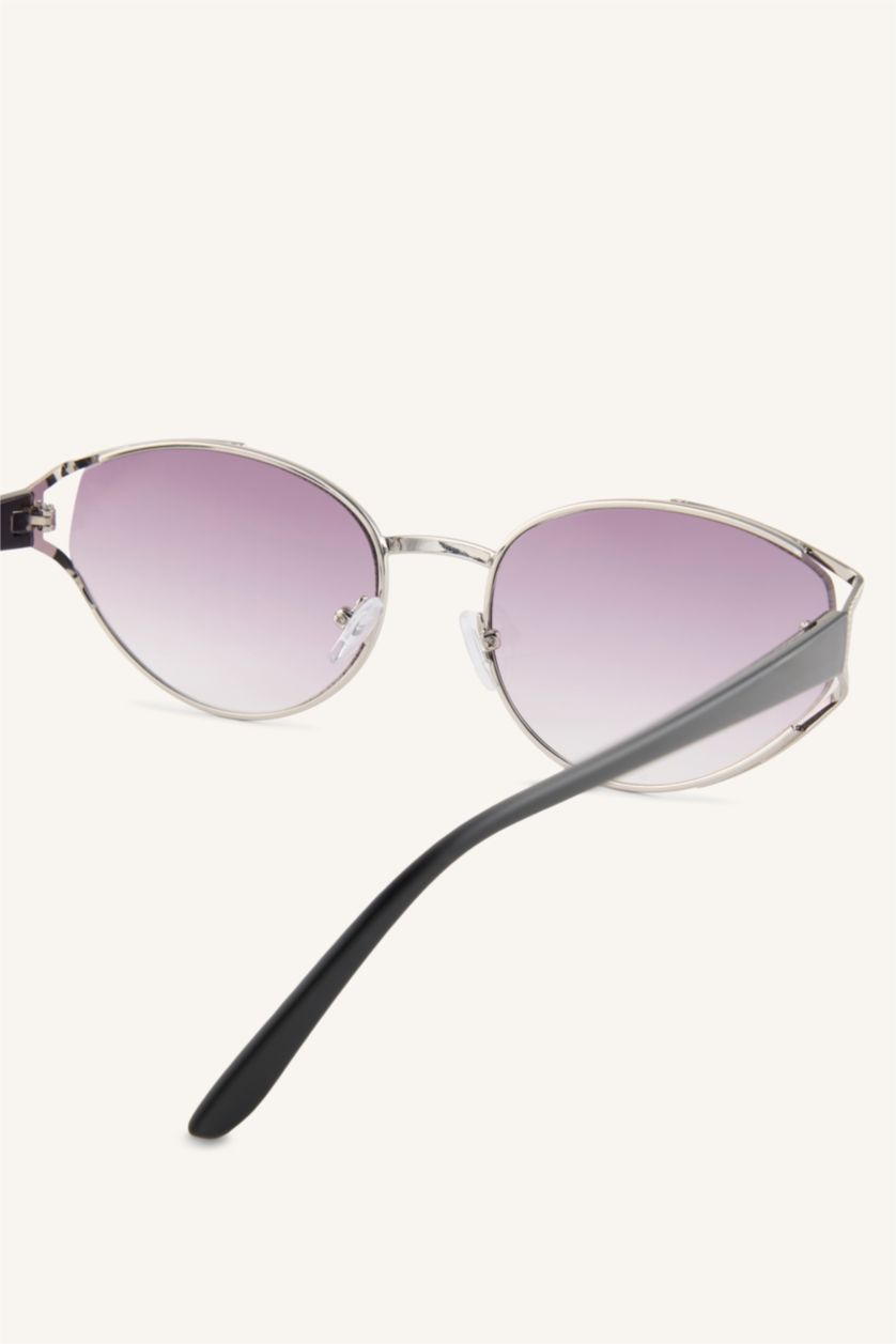 WOMAN Lilac Woman Oval Metal Sunglasses