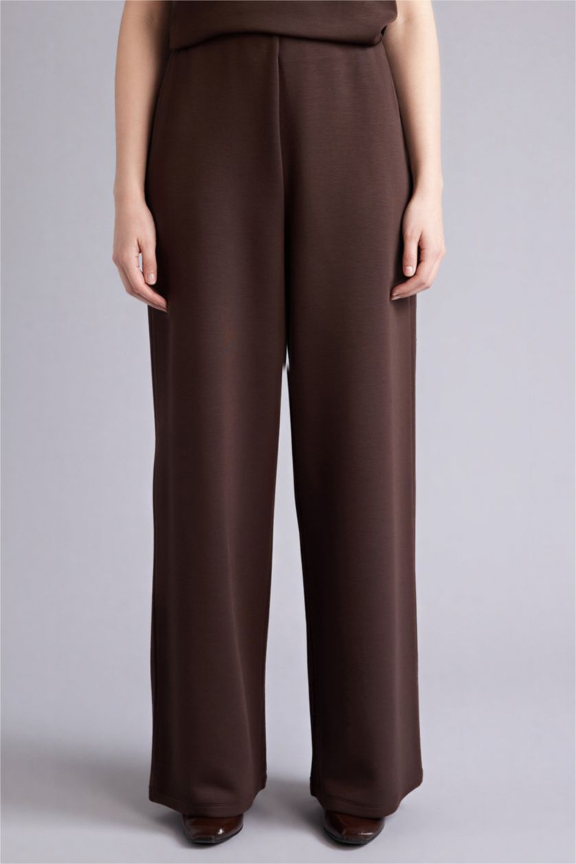 WOMAN Brown Wide Leg Modal Trousers