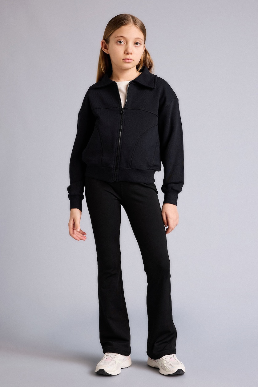 Kız Çocuk - Genç Kız Siyah Slim Fit Dar Kesim Pantolon Kız Çocuk