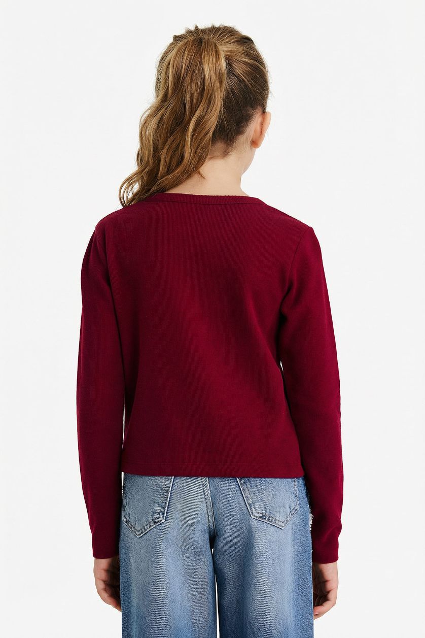 Girls & Teens Bordeaux Girl Christmas Themed Regular Fit Long Sleeve T-Shirt