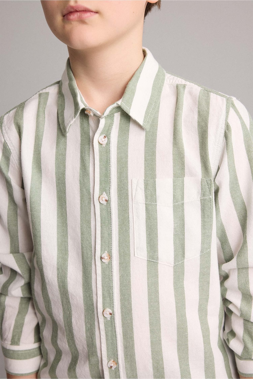 Young Boys - Teen Boys Light Green Boy Regular Fit Printed Long Sleeve Shirt