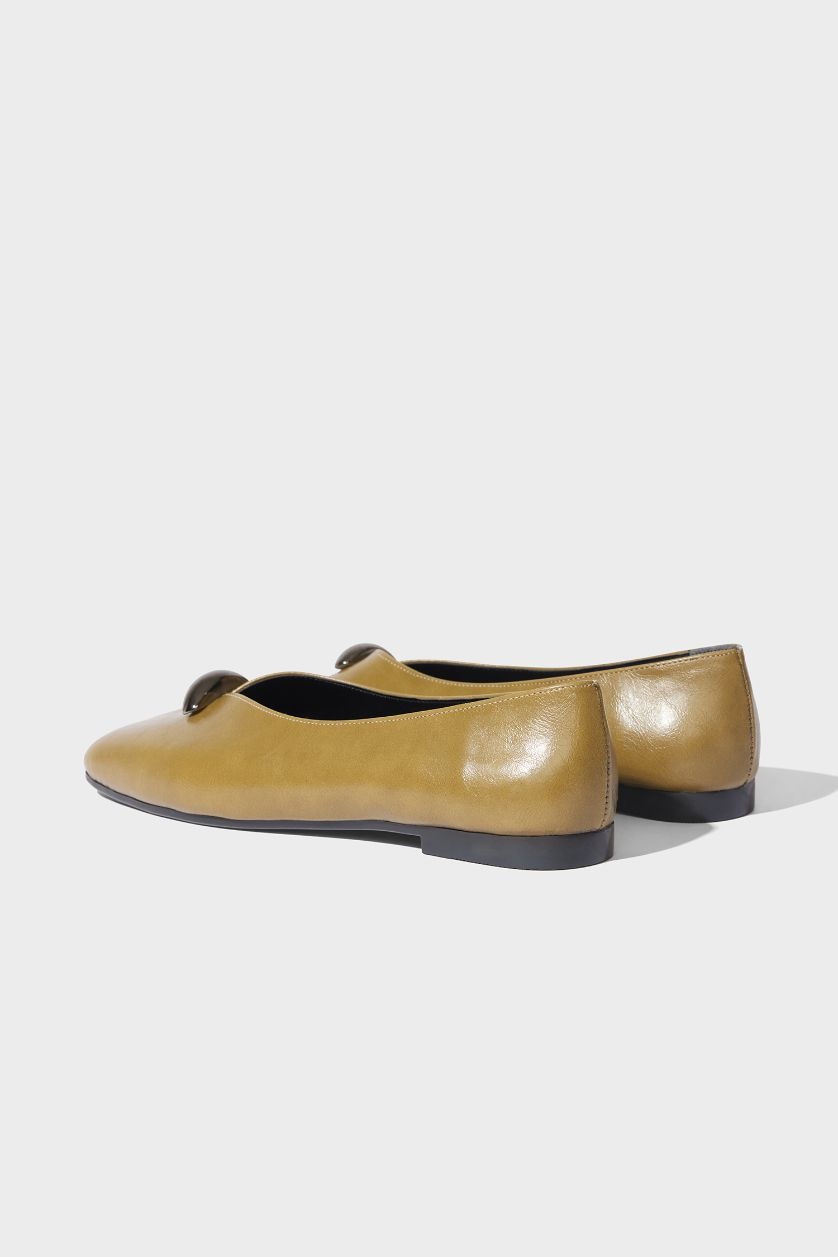 WOMAN Green Flat Sole Babet