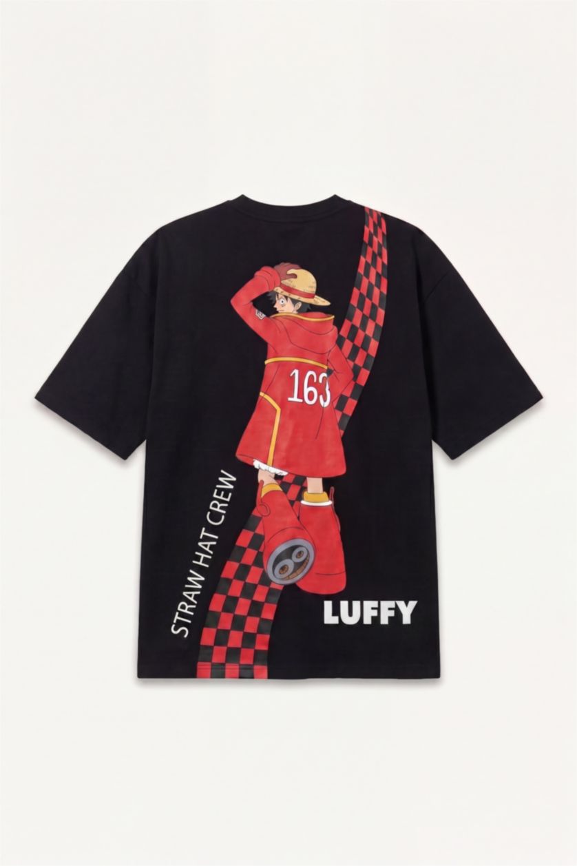 Men Black Boxy Fit Short Sleeve T-Shirt