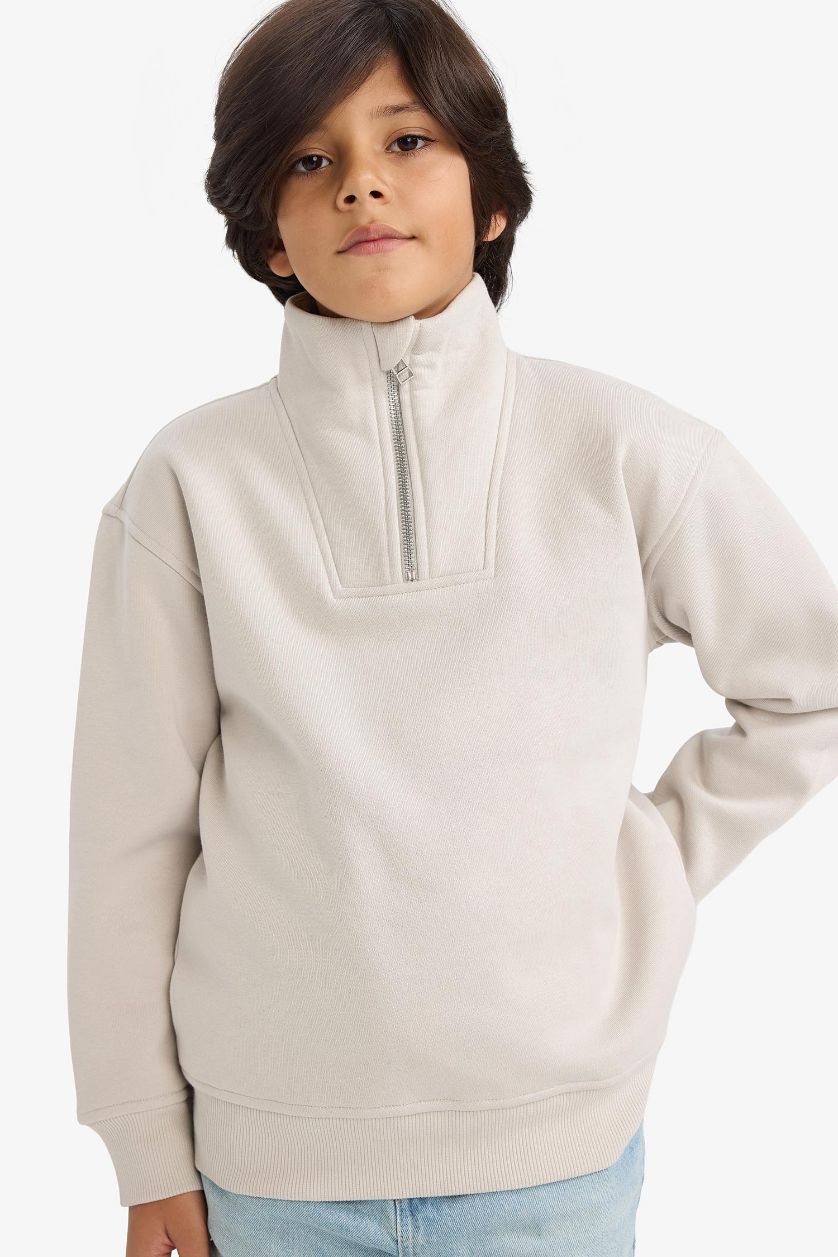 BOYS & TEENS Beige New Regular Fit Sweatshirt