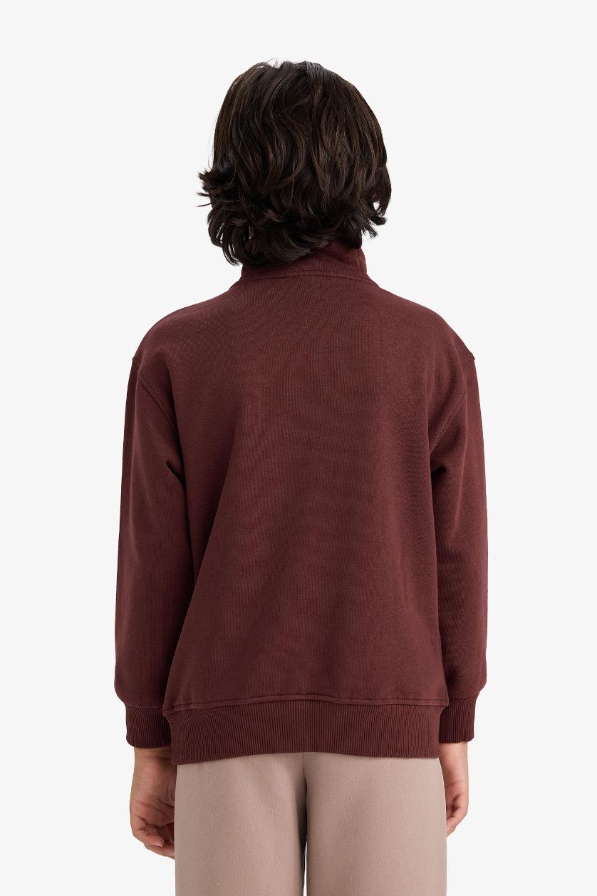 أولادي خمري غامق سويت شيرت اولادي قصة عادية ببطانة ناعمة