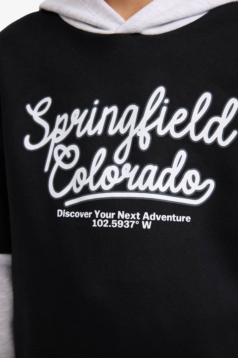 Boys & Teens Black Boy Half Zippered Fleece Lined Sweatshirt