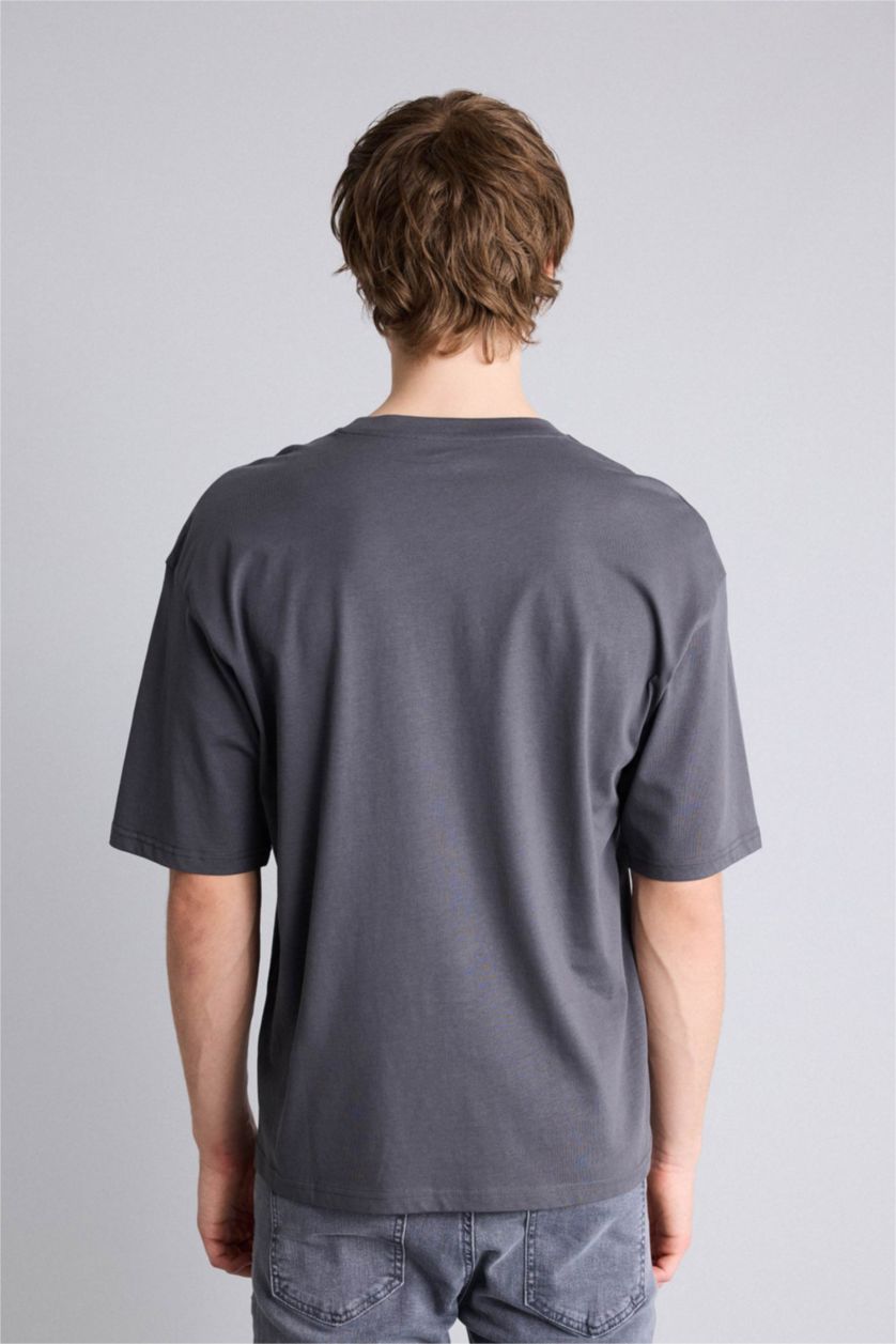 رجال أنثرا تيشيرت 100% قطن اوفر سايز مطبوع