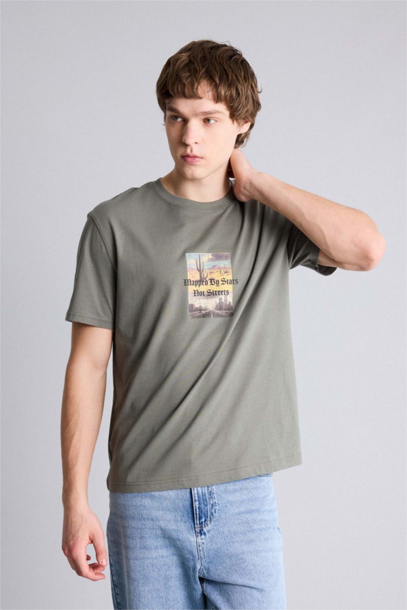 Ерлер Жеңіл хаки Man Short Sleeve T-Shirt