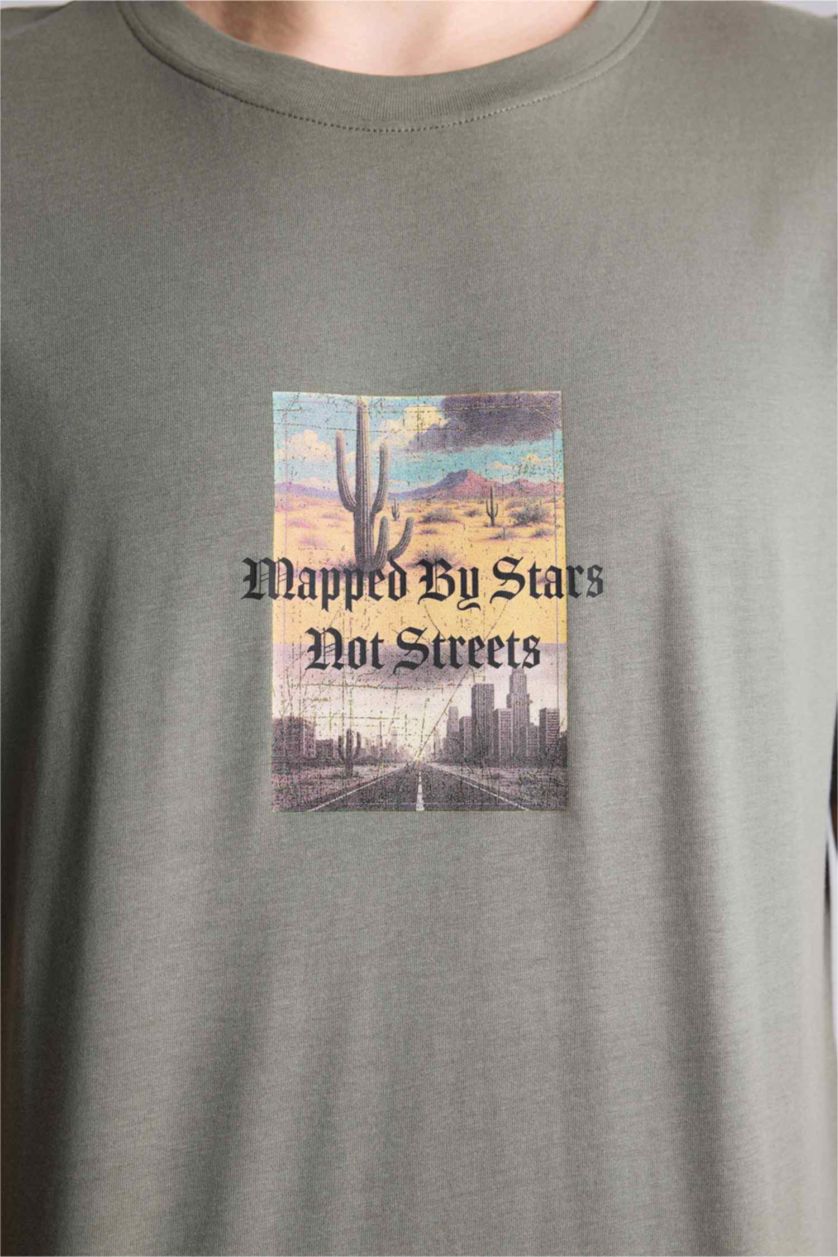 Ерлер Жеңіл хаки Man Short Sleeve T-Shirt