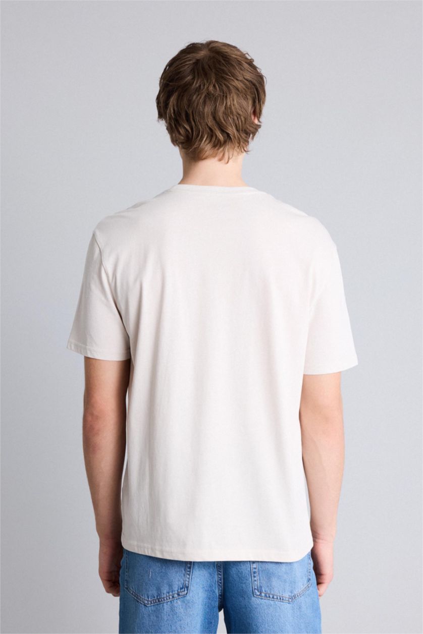 Ерлер Сұр 100% мақта баспалы футболка